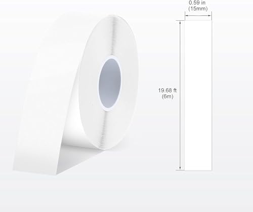 SUPVAN E-Series Continuous Label, 8 Packs, 0.59'' W × 19.7' L, White - Image 2