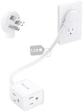 TROND Leftward Flat Plug Extension Cord Short 1.5ft for Tight Spaces, White by TRONDOfficial