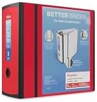 Staples Better Binder, 5 Inch Extra-Capacity D-Ring, Red, 2-Pack - Image 2