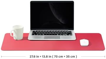 Leather Desk Mat - Non-Slip PU Desk Pad for Office and Home - Desk Organization and Accessories - Ideal for Large Mouse Pad and Desk Mats on Top of Desks (Rose Red,27.6"x 13.8") - Image 2