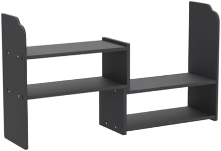 YGYQZ Adjustable Desktop Shelf Organizer, 3-Tier Desk Shelf, Black - Image 4
