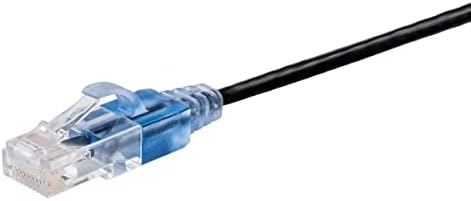 Monoprice Cat6A Patch Ethernet Cable - 7 Feet - Black | UTP, 30AWG, 10G, Pure Bare Copper, Snagless RJ45, for Computer Networking Cable, LAN, Modem, Router - SlimRun Series by Monoprice