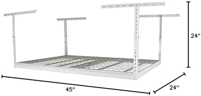 MonsterRax 2-Pack 4x6 Overhead Garage Storage Rack, White, 24"-45" Height - Image 7