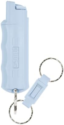 Sabre Pepper Spray with Quick Release Keychain for Self Defense – Maximum Police Strength OC Spray with UV Marking Dye, Twist Lock Safety, Finger Grip, 10‑Second Spray, 14‑ft Range, Made in USA by SABRE