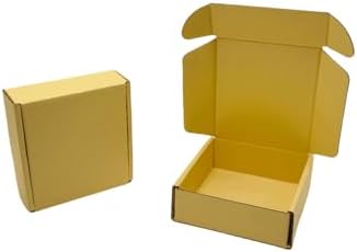 50 Pack 4.7x4.7x1.6 in Butter Yellow Shipping Boxes - Image 6