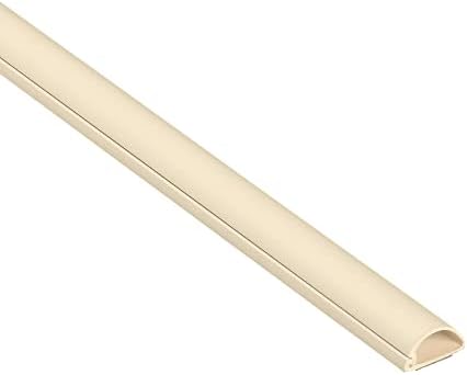 D-Line Half Round Cord Hider, Patented Cable Cover, Hide TV Wall Mount Wires, Raceway for Cords, Decorative Wire Covers, Paintable, Adhesive Cable Concealer, 1x 0.78in W x 0.39in H x 39in L, Beige by D-LineUSAinc