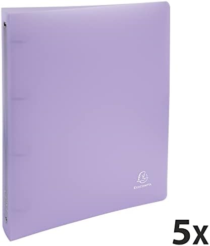 Exacompta - Ref 51975E - Set of 5 4 Ring Binders 30 mm in Polypropylene - Dimensions 32 x 27 cm - for A4 Format Maxi 297 x 242 mm - Chromaline Pastel - Purple - Image 2