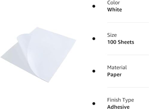 L LIKED 50 Full Sheet Self Adhesive Sticker Paper 8.5 x 11 Inches, Address Labels for Laser & Inkjet Printing (50 Sheets) - Image 3