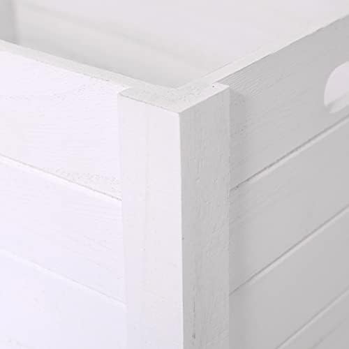 Farmhouse Modern White Wooden Crates For Storage - Image 6