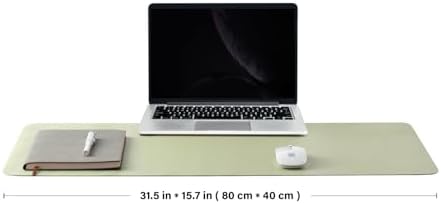 Leather Desk Mat - Non-Slip PU Pad for Office and Home - Organization Accessory - Ideal for Large Mouse Pads (Light Green, 31.5" x 15.7") - Image 2