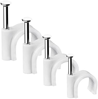 Abnii Cable Nails Clips, 400 Pcs, 4mm 6mm 8mm 10mm, Wire Wall Clips, White by Abnii