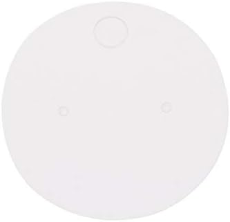 Shapenty 4cm Diameter Small Round Blank Kraft Paper Ear Studs Earring Display Cards Price Label Tag Jewelry Cards Holder, 50PCS (White) - Image 4