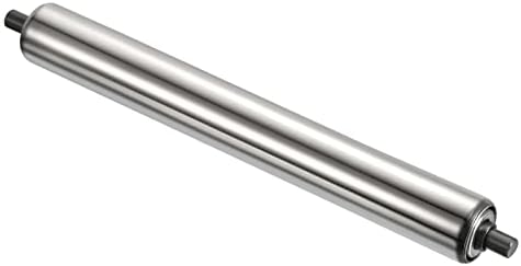 PATIKIL Conveyor Roller 1.5" Diameter 16" Length, Stainless Steel Gravity Transmission Replacement Part Galvanized End, Silver by PATIKIL