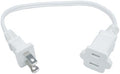 Short Extension Cord 1 Ft, 18 AWG Small 2 Prong Power Cord Cable, White Male to Female Outlet Saver for Indoor Use, 1 Foot AC Power Extensions Cable with NEMA 5-15P to NEMA 5-15R Connector by Musunpara