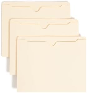 Smead File Jacket, Reinforced Straight-Cut Tab, Flat-No Expansion, Letter Size, Manila, 100 per Box (75500) by SMEAD