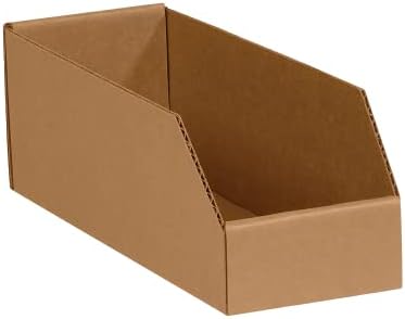 BOX USA Storage Bins Small 4"L x 12"W x 4 1/2"H 50-Pack - Corrugated Cardboard Box for Packing, Moving, and Storage by BOXUSA