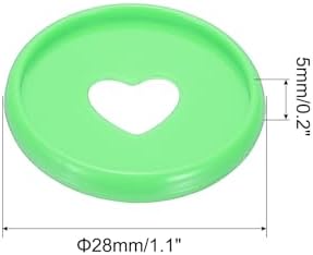 PATIKIL 28mm Plastic Book Binding Discs, 11 Pack Discbound Expansion Discs Heart Binder Rings for DIY Notebook Planner, Green - Image 2