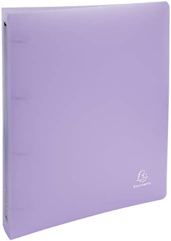 Exacompta - Ref 51975E - Set of 5 4 Ring Binders 30 mm in Polypropylene - Dimensions 32 x 27 cm - for A4 Format Maxi 297 x 242 mm - Chromaline Pastel - Purple by +Office+Supplies