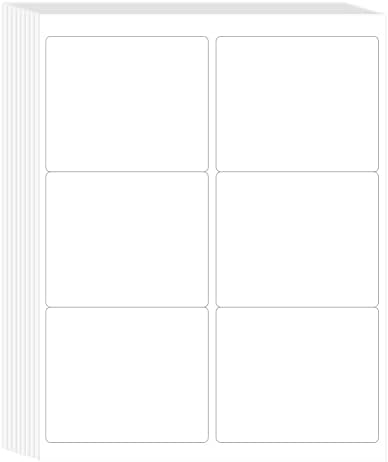 L LIKED 3-1/3"x4 Printable White Matte Sticker Labels 180 Labels 30 Sheets by LLIKED