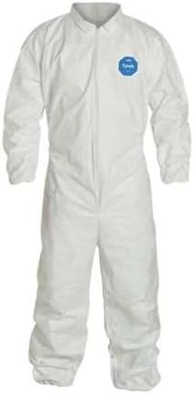 DuPont Tyvek 400 Disposable Protective Coverall with Elastic Wrists and Ankles, White, Medium, 6-Pack by DuPontPersonalProtection