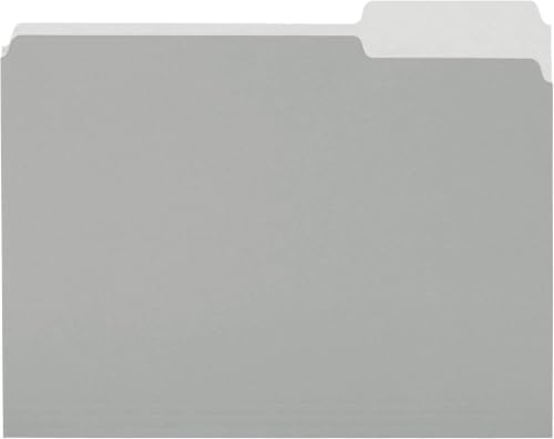 Amazon Basics File Folders for Organization, Letter Size, 1/3 Cut Tab, Gray, (Pack of 360) by AmazonBasics