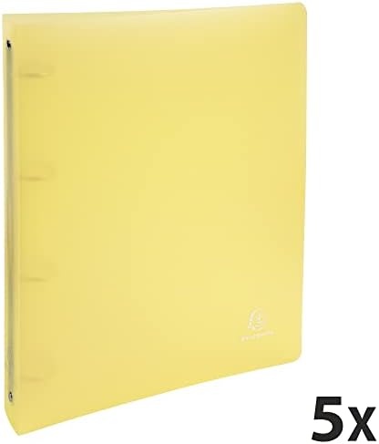 Exacompta - Ref 51979E - Set of 5 4 Ring Binders 30 mm in Polypropylene - Dimensions 32 x 27 cm - for A4 Format Maxi 297 x 242 mm - Chromaline Pastel - Colour Yellow - Image 2