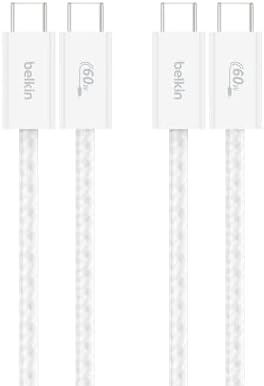 Belkin USB C to USB C 60W Braided Cable 2 Pack, 3.3ft iPhone Charger Cord by Unknown