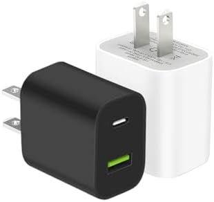 2 Pack USB C Charger Block, Dual Port Type C Wall Charger Fast Charging by DENGWENQIANG
