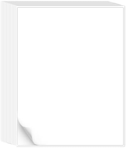 LLIKED 40 Matte Printable White Sticker Paper Full Sheet Labels 8.5" x 11" by LLIKED