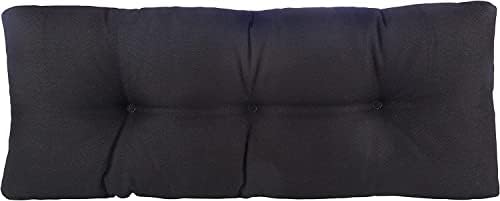 Klear Vu The Gripper Non-Slip Tufted Bench Cushion for Indoor Furniture, Assembled in USA, Entryway Storage, Bay Window, Corner Nook or Piano Seat, 27 Inches, Solid Black by KlearVUHomeTextiles