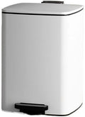 Square Hands Free Smart Trash Can with Soft Close Lid Stainless Steel Step Trash Can for Kitchen Bathroom Living Room 20L Matte White Trash Can with Inner Bucket Premium by Unknown
