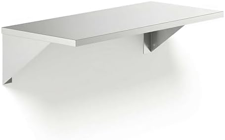 8" x 18" Small Stainless Steel Wall Shelf, Heavy Duty Storage Rack for Kitchen, Bathroom, Garage by Zedfire