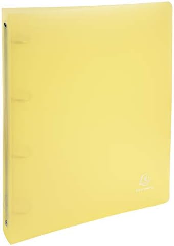 Exacompta - Ref 51979E - Set of 5 4 Ring Binders 30 mm in Polypropylene - Dimensions 32 x 27 cm - for A4 Format Maxi 297 x 242 mm - Chromaline Pastel - Colour Yellow by +Office+Supplies