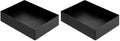 Amazon Basics Rectangular Plastic Desk Organizer with Storage Trays, Accessory Tray for Office Supplies and Pen Holder, 9.4 x 6.7 x 2 inch, Black (Pack of 2) by AmazonBasics