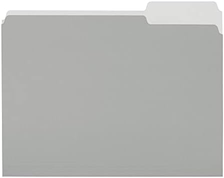 Amazon Basics File Folders for Organization, Letter Size, 1/3 Cut Tab, Gray, 36-Pack by AmazonBasics