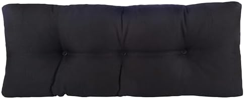 Klear Vu The Gripper Non-Slip Tufted Bench Cushion for Indoor Furniture, Assembled in USA, Entryway Storage, Bay Window, Corner Nook or Piano Seat, 35 Inches, Solid Black by KlearVUHomeTextiles