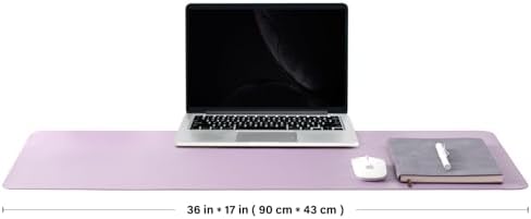 HOMIEAZICOZI Leather Desk Mat - Non-Slip PU Desk Pad for Office and Home - Desk Organization and Accessories - Ideal for Large Mouse Pad and Desk Mats on Top of Desks (Purple,36''x 17'') (DPD-Pu-L) - Image 2
