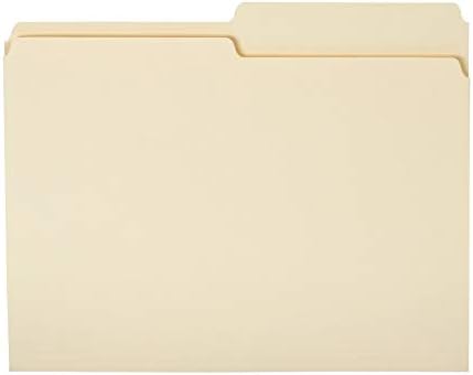 Amazon Basics Manila File Folders, Letter Size, 1/2 Tab in Left and Right Positions, 8.5" x 11", 36-Pack by AmazonBasics