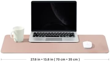 Leather Desk Mat - Non-Slip PU Desk Pad for Office and Home - Desk Organization and Accessories - Ideal for Large Mouse Pad and Desk Mats on Top of Desks (Pink,27.6"x 13.8") - Image 2