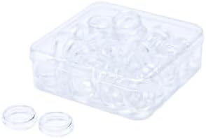 Clear Discbound Discs Set 50pcs 18mm Plastic Expansion Rings with Clear PP Holder PC Book Binding Discs for Disc Bound Notebook Planner Binder Accessories Note-Taking System (18mm) by XiowDow