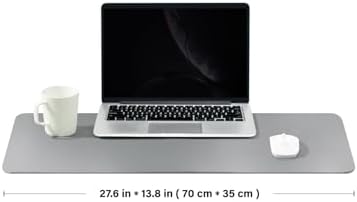Cork Desk Mat - Dual-Sided Desk Pad for Office and Home - Desk Organization and Accessories - Ideal for Large Mouse Pad and Desk Mats on Top of Desks(Gray,27.6"x 13.8") - Image 2