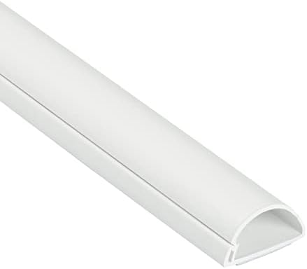 D-Line Cable Raceway On-Wall Cord Cover | 1D3015W | Surface Mount Electrical Channel to Hide and Conceal Cords, Cables, and Wires | White, Paintable by D-LineUSAinc
