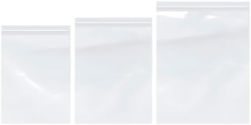 Plymor 9" x 12" (100), 10" x 13" (100), 12" x 15" (100), 4 Mil Variety Pack Heavy Duty Zipper Reclosable Plastic Bags by Plymor