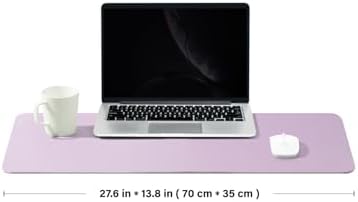 Leather Desk Mat - Non-Slip PU Desk Pad for Office and Home - Desk Organization and Accessories - Ideal for Large Mouse Pad and Desk Mats on Top of Desks (Purple,27.6"x 13.8") - Image 2