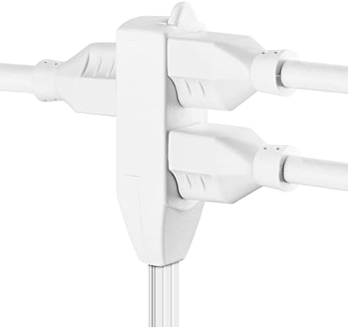 Maximm 3 Ft Flat Plug Extension Cord 3-Outlet Angled Plug White, UL 2 Pack - Image 4