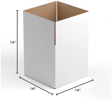 14" x 14" x 14" White Corrugated RSC Shipping Box - 25/Bundle - Image 2