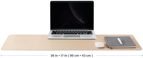 Leather Desk Mat - Non-Slip PU Pad for Office and Home - Organization Accessory - Ideal for Mouse Pad and Desk Mat (Apricot, 36" x 17") - Image 2