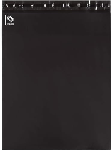 KKBESTPACK Black Poly Mailers 12x15.5 in, Shipping Bags, 50 Pcs by KKBESTPACK