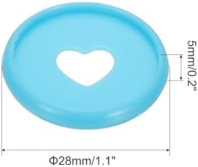 PATIKIL 28mm Plastic Book Binding Discs, 11 Pack Discbound Expansion Discs Heart Binder Rings for DIY Notebook Planner, Blue - Image 2