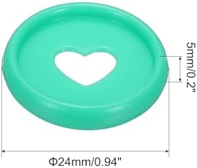 PATIKIL 24mm Plastic Book Binding Discs, 11 Pack Discbound Expansion Discs Heart Binder Rings for DIY Notebook Planner, Green - Image 2